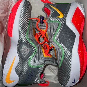 New Nike Lebron Soldier XIV  Lt Smoke Grey/Orange Pulse CK6024-001 With Box